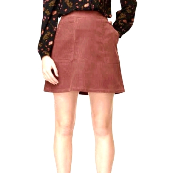 PRINCESS HIGHWAY Autumn Pink Cord Corduroy High Waisted A-line Mini Skirt - Picture 5 of 10